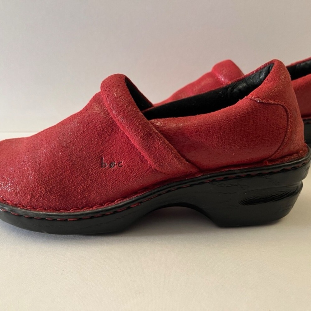 BOC Born Concept Red Leather Clogs size 8